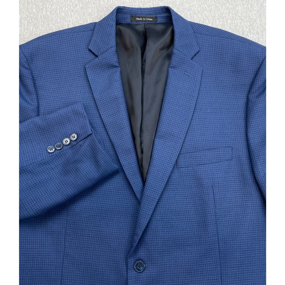 Calvin Klein Blazer Mens‎ 46R Houndstooth 100% Wool 2-Button Single Breast